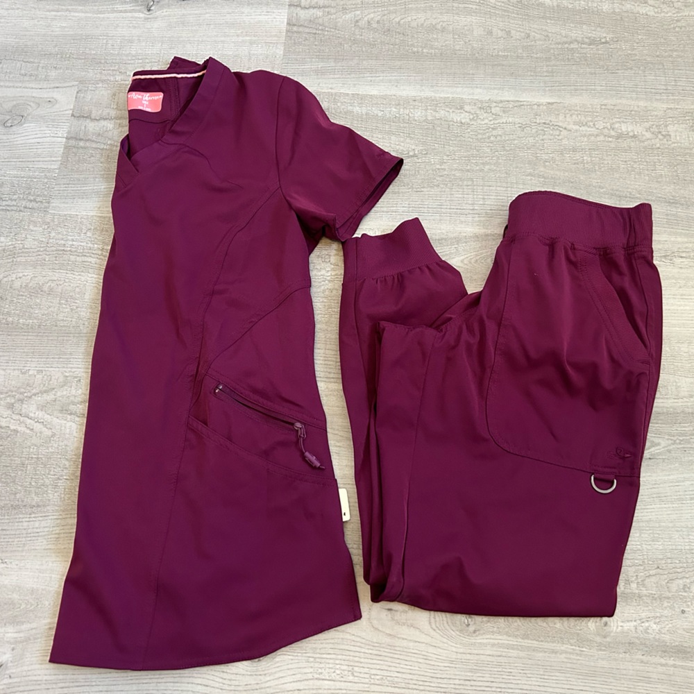 Burgundy purple scrub set